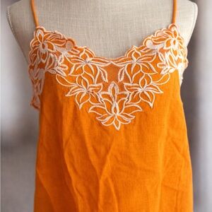 Express Orange Embroidered Camisole - Small